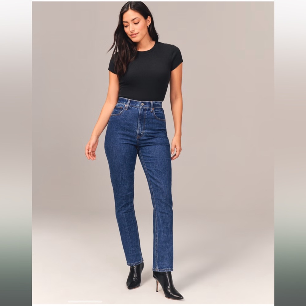 Abercrombie curve love 90s ultra high rise slim straight jeans